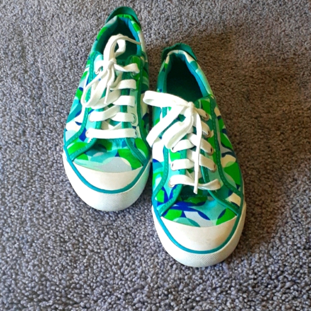 Beautiful Green/Blue/White Coach Shoes